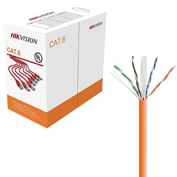 Hikvision U/UTP Cat.6 Cable 305m Πορτοκαλί΄ (DS-1LN6-UE) Καλώδιο δικτύου 1 μέτρο