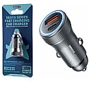 Remax RCC359 Tanya 30W Ταχυφορτιστής αυτοκινήτου fast car charger 1xUSB και 1xType-C 3.0A  Μαύρος