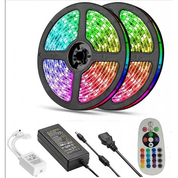 Σετ ταινίας LED SMD5050 RGB IP20 4.8W/μέτρο (2×5 μέτρα) με τροφοδοτικό και controller VT-5050-300 V-TAC 2630