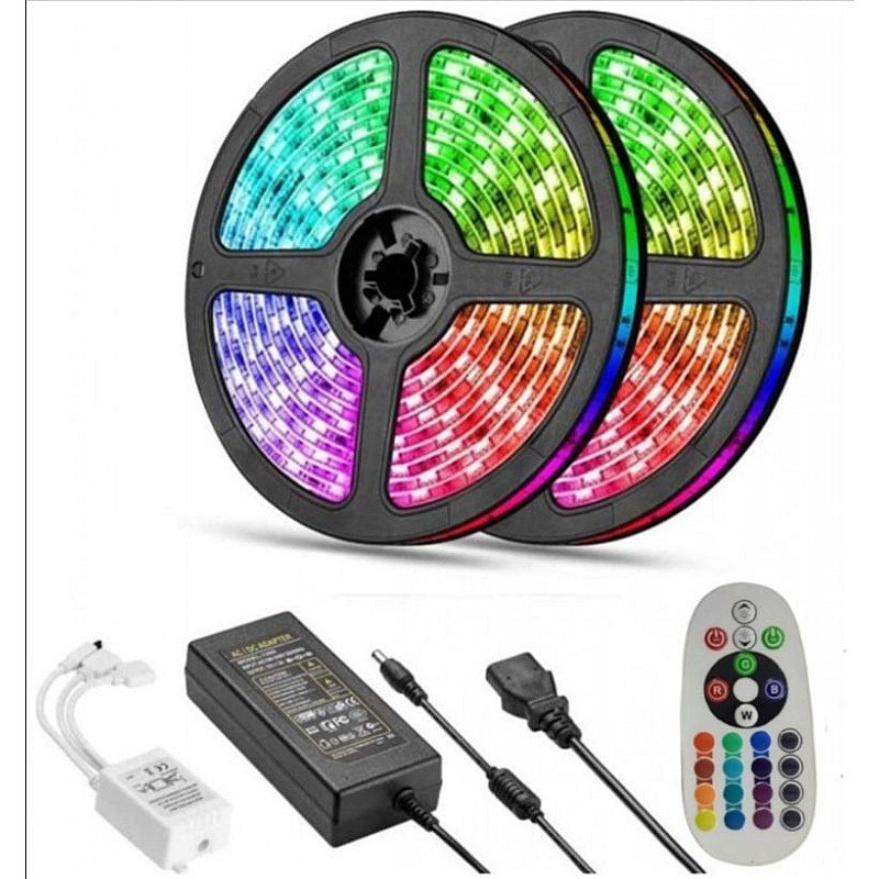 Σετ ταινίας LED SMD5050 RGB IP20 4.8W/μέτρο (2×5 μέτρα) με τροφοδοτικό και controller VT-5050-300 V-TAC 2630