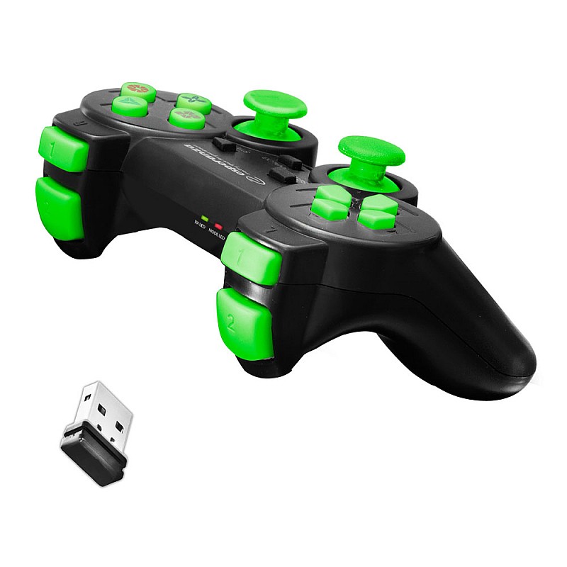 Ασύρματο Gamepad  Esperanza Gladiator για PC/PS3 GX600  EGG108G BLACK/GREEN