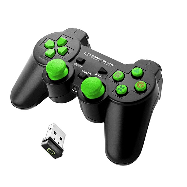 Ασύρματο Gamepad  Esperanza Gladiator για PC/PS3 GX600  EGG108G BLACK/GREEN