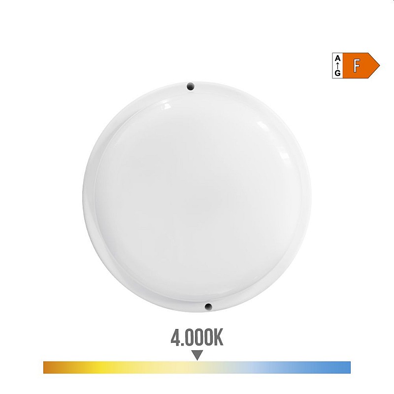 Φωτιστικό LED πλαφονιέρα Τοίχου ή Οροφής IP44  άσπρο στρογγυλό 18W Ψυχρό λευκό 6400K 32407 EDM