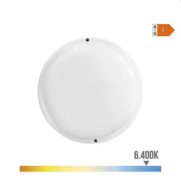 Φωτιστικό LED πλαφονιέρα Τοίχου ή Οροφής IP44  άσπρο στρογγυλό 18W φυσικό λευκό 4000K 32406 EDM