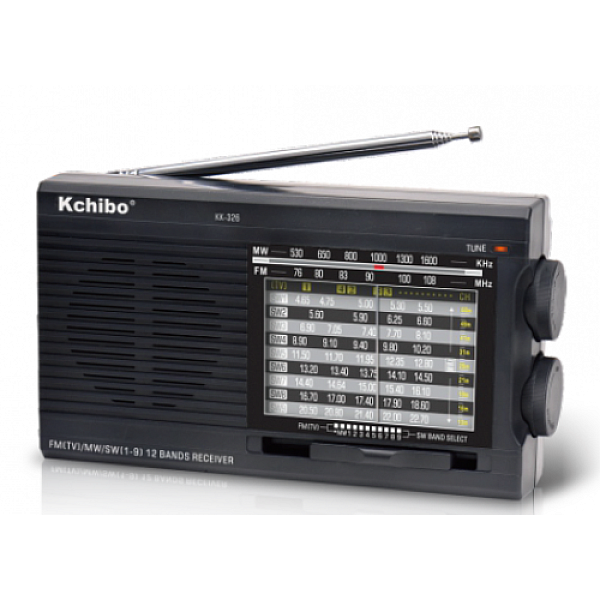 Φορητό Ραδιόφωνο Παγκόσμιας Λήψης - 12 Band World Receiver Radio Επαναφορτιζόμενο KK-326 Kchibo