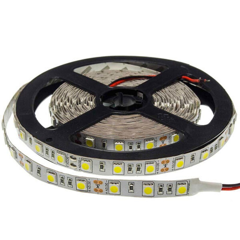 Ταινία LED SMD 5050 DC 24V IP20 14.4W/m Φυσικό λευκό 4500K 600lm/m 60LED/m OPTONICA 4850 5 μέτρα