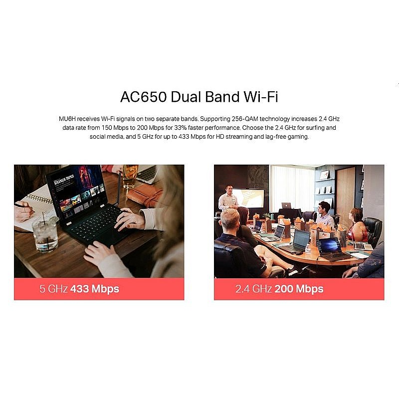 MERCUSYS AC650 Dual-band Wireless USB αντάπτορας δικτύου MU6H 650Mbps 2.4/5GHz V 1.0