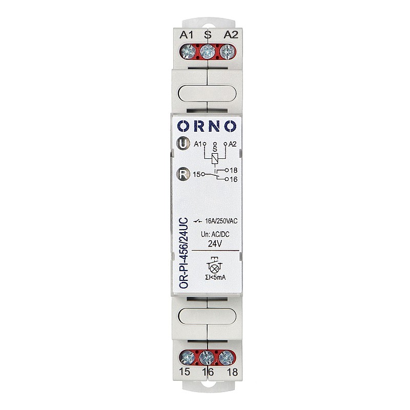 Ρελέ ράγας 24 VAC / DC, 16A Installation bistable relay OR-PI-456/24UC Orno