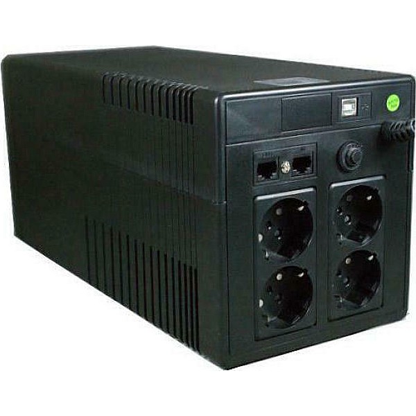 UPS Line interactive 1500VA/900W PT-1500 με 4 Πρίζες Ρεύματος POWERTECH