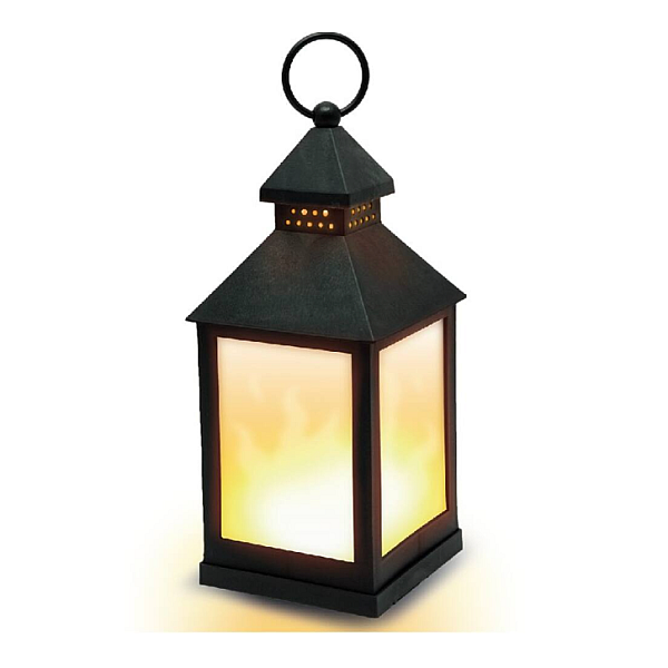  Φωτιστικό-Φανάρι LED Με φλόγα Led που τρεμοπαίζει μαύρο 24cm 014260 BENSON