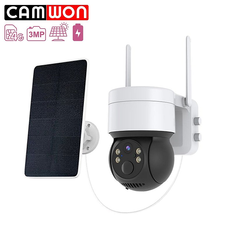 CAMWON WIP-C300X Ηλιακή 4G Wireless PTZ κάμερα 3Mpixels Με κάρτα SIM Λευκή