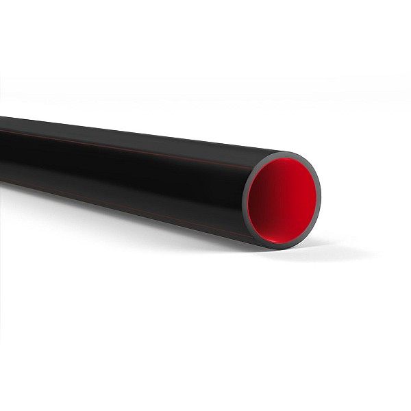 Άκαμπτος 3στρωματικός σωλήνας Ø20  DUROSOL PLUS ISR μαύρος με κόκκινες γραμμές 1030020 KOUVIDIS