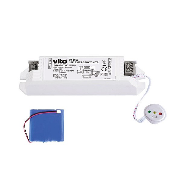 EMERGENCY LED KIT 10-50W 3x3.7V 2200mAh 18650 LI-ION 6200160 VITO για Panel και Φώτα Οροφής