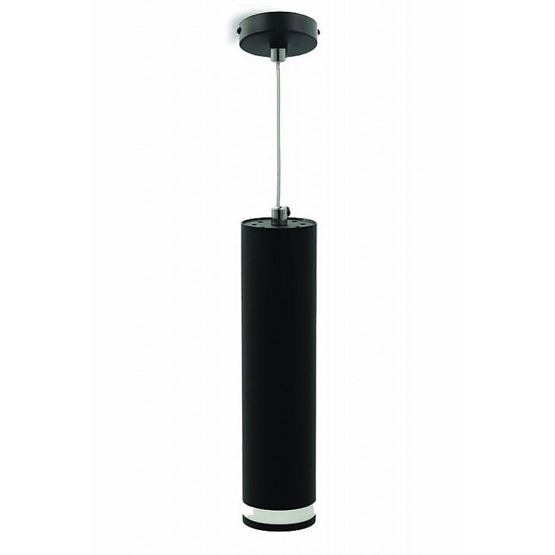 Κρεμαστό Φωτιστικό SPOT GU10 Μαύρο με διάφανο δακτύλιο  LUMO P Φ55x200mm 2102300 VITO