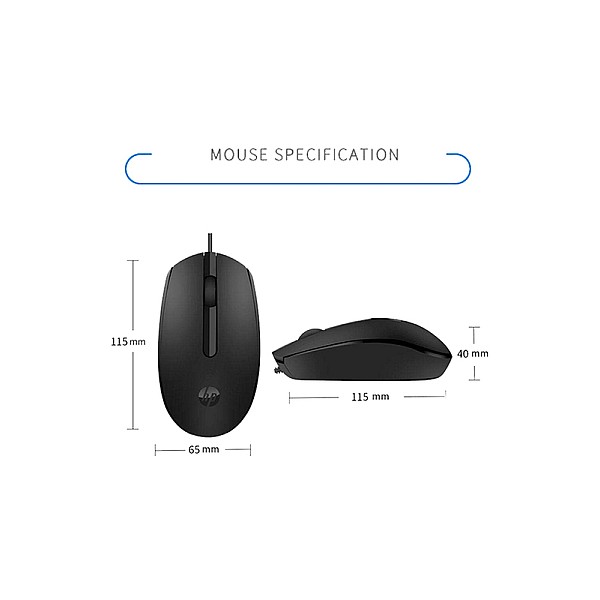 HP M10 Ενσύρματο USB ποντίκι 1200 dpi Μαύρο 