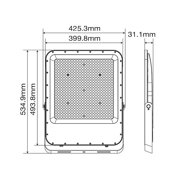 Προβολέας LED SMD 400W 48000Lm Ψυχρό Λευκό 6000Κ IP65 Γκρι RONA 3022830 VITO