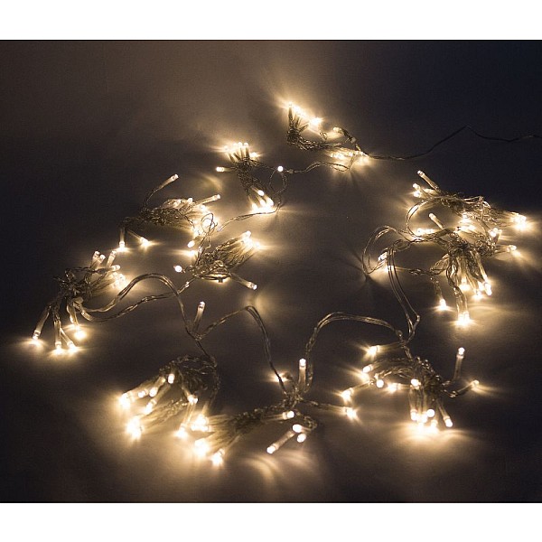 Χριστουγεννιάτικα λαμπάκια LED Κουρτίνα 154Led 150x130cm με κουμπί  8 λειτουργιών, Θερμό λευκό Αδιάβροχη IP44 013116 BENSON