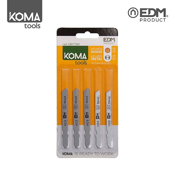 Σετ Λάμες Σέγας Ξύλου και μετάλλου KOMA tools 08732 EDM Spain 5 τεμαχίων