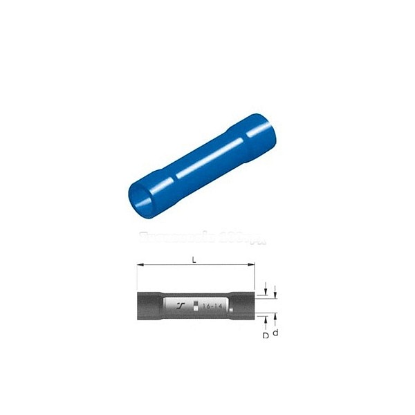 Μούφα για κως με μόνωση 1,5-2,5mm² μπλε BV2 100 τεμάχια OEM