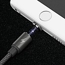 Remax Gravity Tarnish μαγνητικό καλώδιο φόρτισης  USB / micro USB  με LED φως 1m 2.1A μαύρο RC-095m