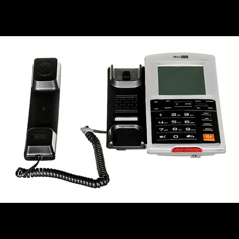 Σταθερό Ψηφιακό Τηλέφωνο Maxcom KXT709 Γκρί - Ασημί με Οθόνη και Ένδειξη Εισερχόμενης Κλήσης Led