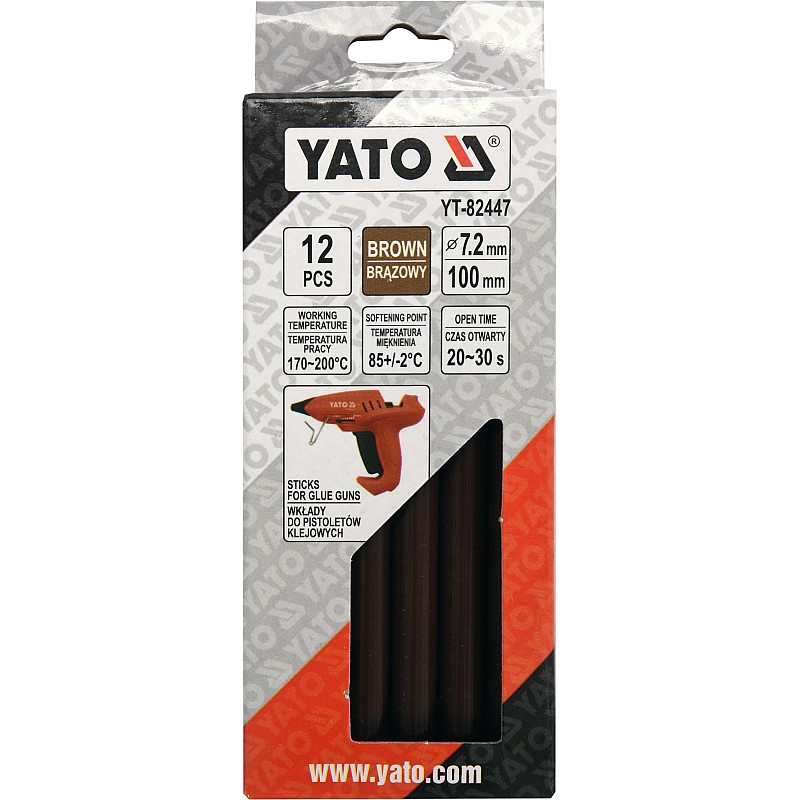 YATO glue sticks Ράβδοι σιλικόνης 7x100mm καφέ 12 τεμάχια YT-82447