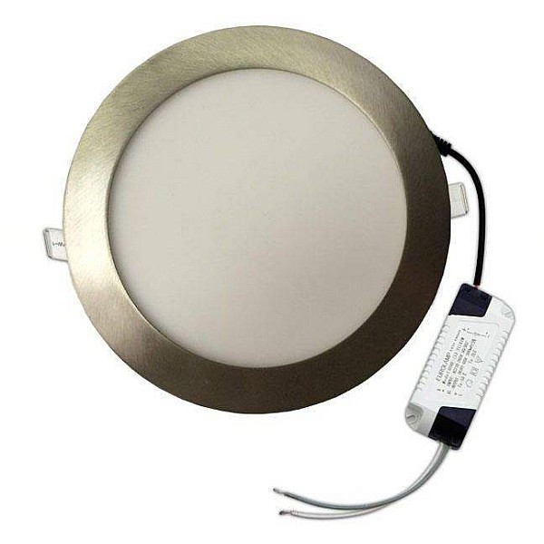 LED Πάνελ Φωτιστικό Οροφής Χωνευτό Νίκελ ματ 18Watt 145-68410 EUROLAMP Ψυχρό λευκό 6500K