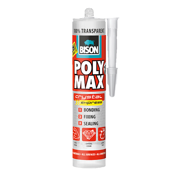 Bison Polymax high tack Express Σιλικόνη Κόλλα διάφανη 300gr NL1225690
