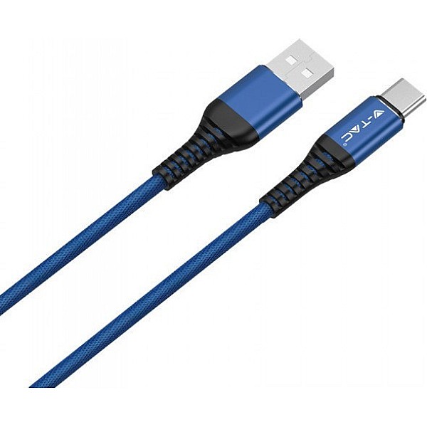 V-TAC Καλώδιο Φόρτισης και μεταφοράς δεδομένων GOLD Series USB Type C 1m Μπλε VT-5352 8633