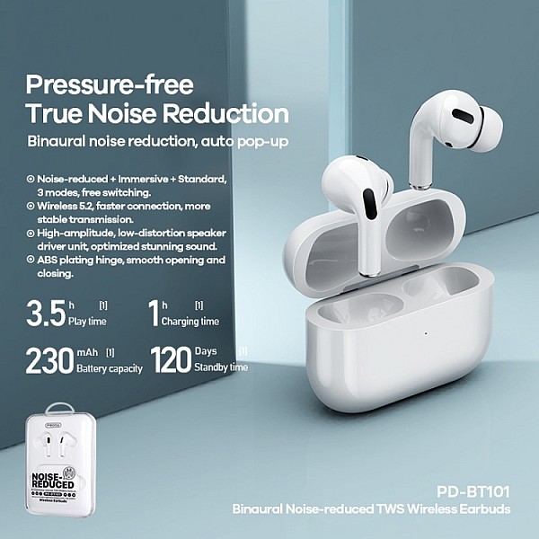 PRODA PD-BT101 Bluetooth V5.0 NOICE-REDUCED Ασύρματα στερεοφωνικά ακουστικά
