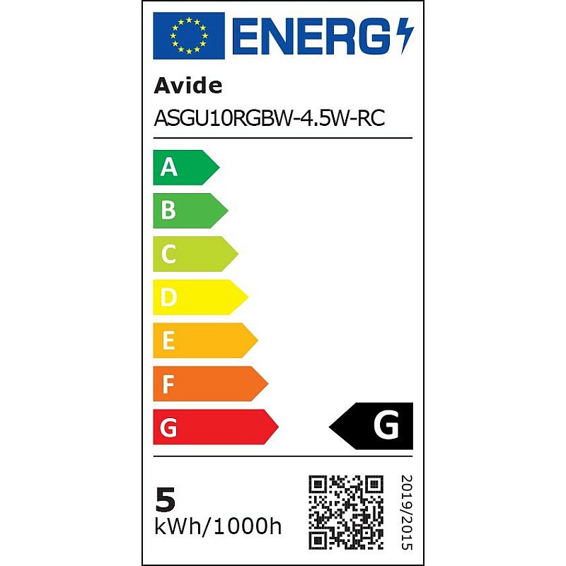 Λαμπτήρας Led GU10 4.2 Watt Θερμό λευκό 2700K + RGB με IR τηλεχειριστήριο AVIDE ATC