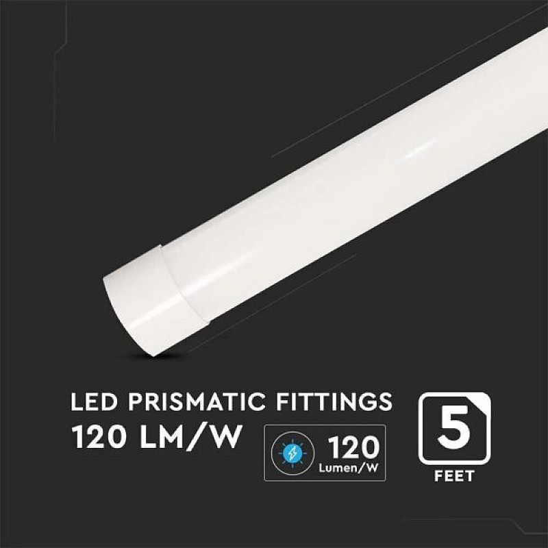 Φωτιστικό LED 40W Γραμμικό Πρισματικό Samsung 120cm Θερμό Λευκό 3000Κ 20350 V-TAC