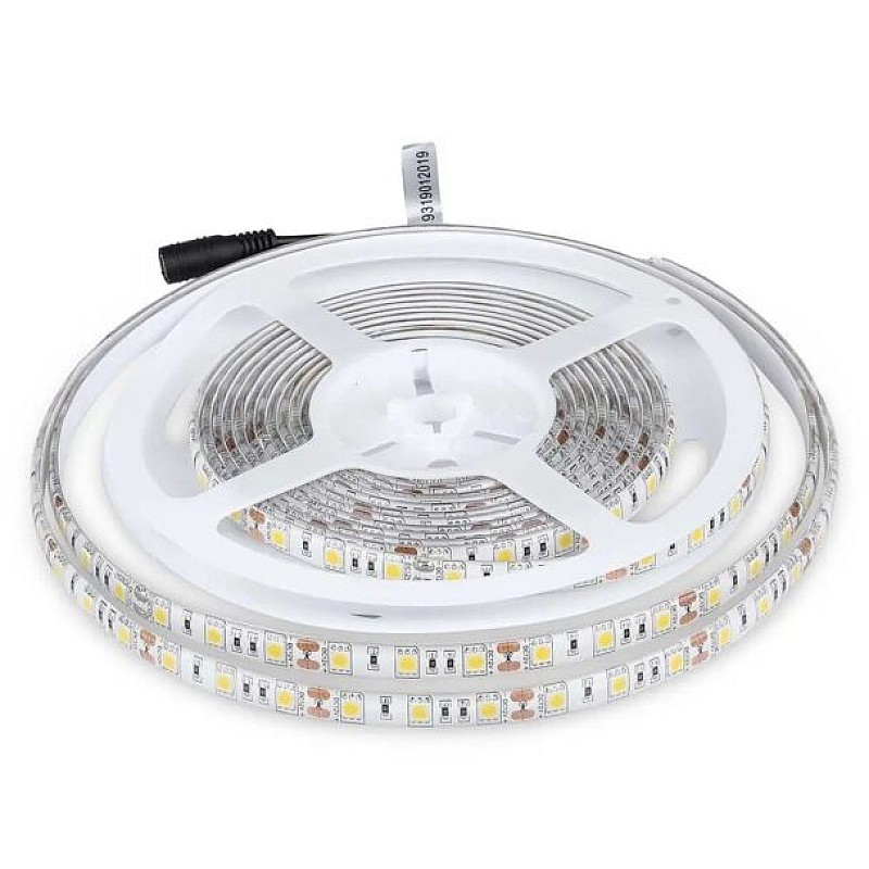 Ταινία led 11,0W 60 smd leds  5050/m Αδιάβροχη IP65  θερμό λευκό 5 μέτρα V-TAC 212149