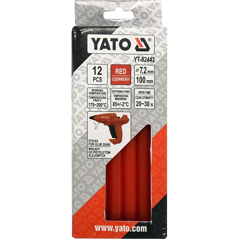 YATO glue sticks Ράβδοι σιλικόνης 7x100mm κόκκινοι 12 τεμάχια YT-82442