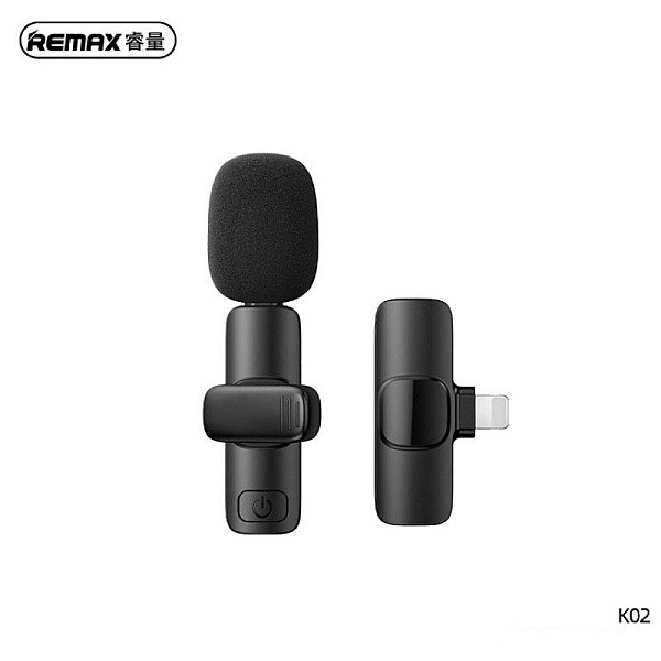 REMAX K02 Type-C Wireless Live-Stream Microphone Ασύρματο Μικρόφωνο μαύρο