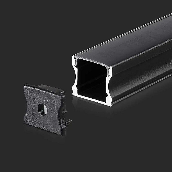 Προφίλ αλουμινίου  για ταινίες LED 2000 x 17.2 x 15.5mm μαύρο V-TAC 2878