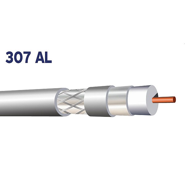 Ομοαξονικό καλώδιο τηλεοράσεως και Δορυφορικό Λευκό PVC 307 AL 1μέτρο MABIKAL