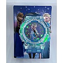 Παιδικό Ρολόι Αναλογικό με Καουτσούκ/Πλαστικό Λουράκι για κορίτσι φωτιζόμενο Frozen Γαλάζιο