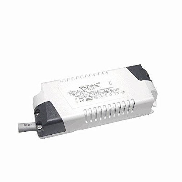 V-TAC Τροφοδοτικό (Driver) Ρυθμιζόμενης Έντασης (Dimmable) για Πάνελ LED 18W 8075