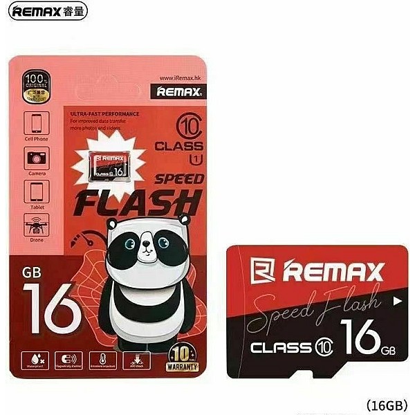 REMAX κάρτα μνήμης τύπου MicroSD SDΗC 16GB Class10 SPEED FLASH