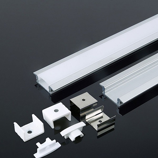 Προφίλ αλουμινίου χωνευτό για ταινίες led  2000 x 24,7 x 7mm λευκό V-TAC 3368
