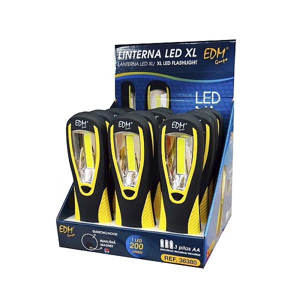 Φακός LED XL από καουτσούκ αδιάβροχος 200 Lumen 36380 EDM Spain