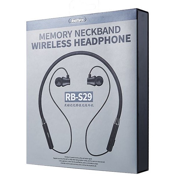 Remax RB-S29 Neckband In-ear Bluetooth Ασύρματα στερεοφωνικά ακουστικά σε μαύρο χρώμα V5.0
