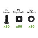 CAGENUT50 Σετ (βίδες-πλαστικές ροδέλες-παξιμάδια) για στερέωση συσκευών σε καμπίνα rack 50 τεμάχια OEM