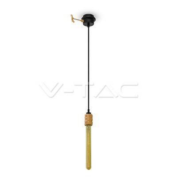Φωτιστικό κρεμαστό  E27 Αλουμινίου Rose Gold  με υφασμάτινο καλώδιο VT-7999 V-TAC