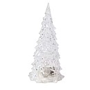 Χριστουγεννιάτικο Δέντρο 12cm πολύχρωμο φωτιζόμενο με πρόγραμμα acylic 1xLED μπαταρίας