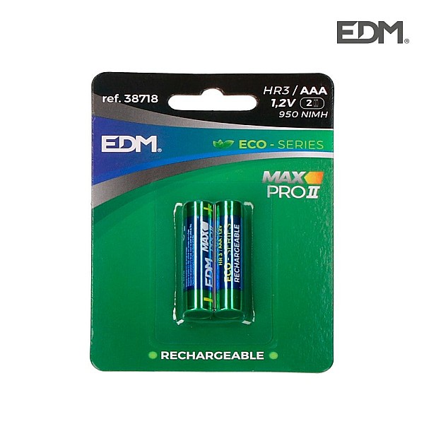 EDM Spain Μπαταρία Επαναφορτιζόμενη AAA 950mAh MAX PRO2 38718  2 Τεμάχια