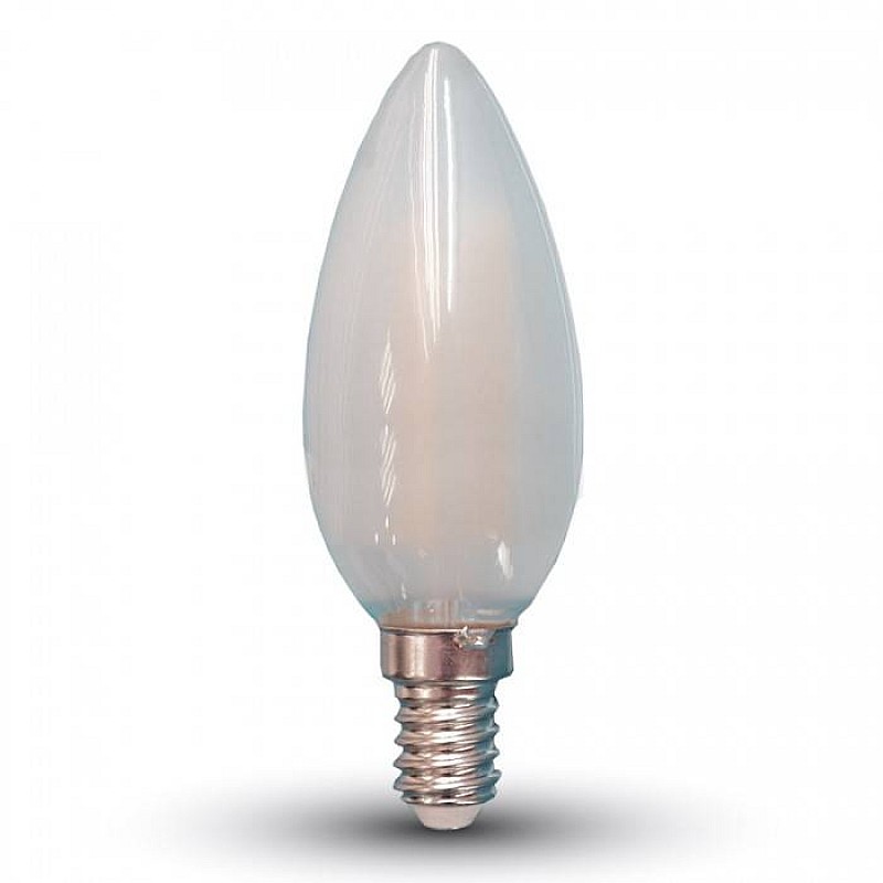 Λαμπτήρας LED E14 κεράκι Filament 4 watt Φυσικό λευκό 4000K V-TAC VT-1936 Τύπου Edison ματ (frosted) 4475