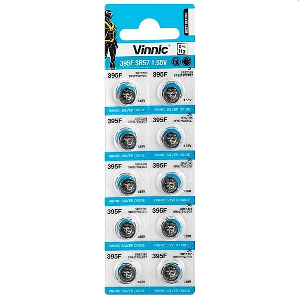 Vinnic Μπαταρίες αλκαλικές κουμπιά 1,55V SR57 blister 10 τεμαχίων 395F