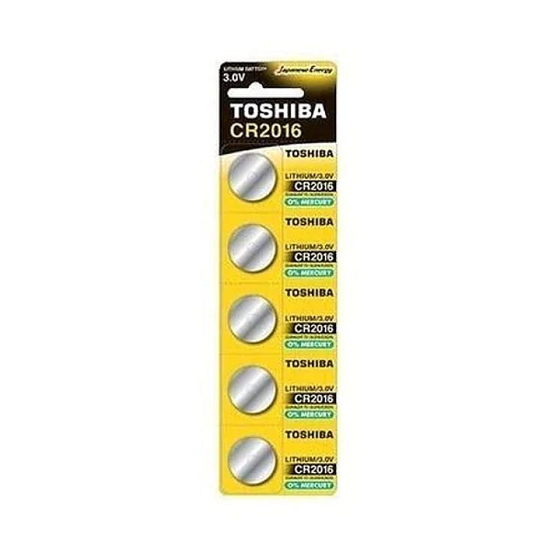 Toshiba Μπαταρία Λιθίου 3V CR2016 πακέτο 5 τεμαχίων PW BP-5N